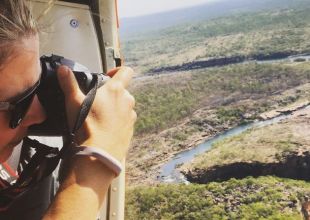 Heli transfer over the Mitchell Falls